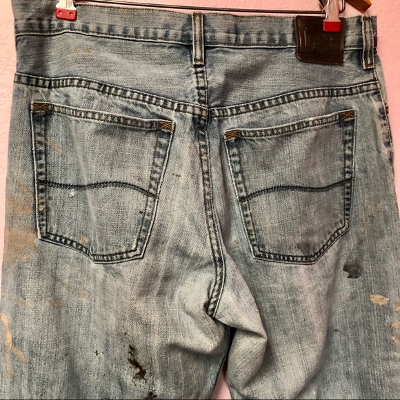 Vintage Distressed Lee Relaxed Bootcut Dungarees Grunge - Picture 11 of 16